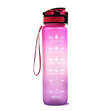Goal Marked Times for Measuring Your H2O Intake Kol Hahn BPA Free Tritan BPA Free Non-toxic Tritan goals graph grn AQUANEÜ 32 oz Motivational & Inspirational Fitness Workout Sports Water Bottle with Time Marker Measurements 